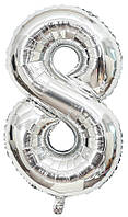 Фольгована цифра КНР 40"(100 см) Срібло 8