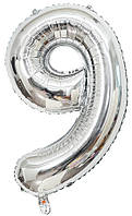Фольгована цифра КНР 40"(100 см) Срібло 9