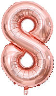 Фольгована цифра КНР 40"(100 см) Рожеве золото 8