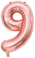 Фольгована цифра КНР 40"(100 см) Рожеве золото 9