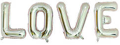 Фольговані літери КНР 32"(80 см/літера) "LOVE" срібло