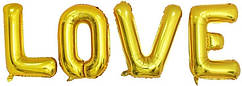 Фольговані літери КНР 32"(80 см/ літера) "LOVE" золото