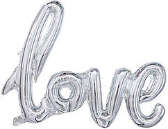 Фольговані літери КНР (106х64 см ) "LOVE" срібні