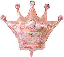 Фольгована кулька КНР (90х100 см) Корона рожеве золото