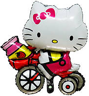 Фольгована кулька КНР (58х69 см) Кітті на велосипеді
