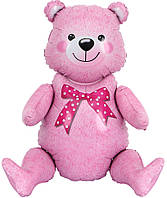 Стояча фігура фольгована КНР 3D (44х81 см) Ведмедик рожевий