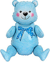 Стояча фігура фольгована КНР 3D (44х81 см) Ведмедик блакитний