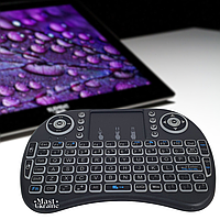 Клавіатура бездротова з підсвічуванням і тачпадом, для Smart TV, комп’ютера, ноутбука, планшета, смартфона Чорна, UKC-8M