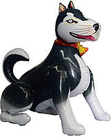 Стояча фігура фольгована КНР 3D (60 см) Собака хаскі чорна