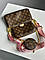 Шкіряна жіноча сумочка пошет Multi Pochette Brown/Pink коричнева, фото 4