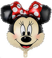 Фольгована кулька КНР (69 см) Мінні Маус (голова) з червоним бантом