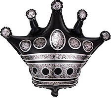 Фольгована кулька КНР (75х75 см) Корона чорна