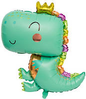 Фольгована кулька КНР (90х69 см) Динозавр з короною