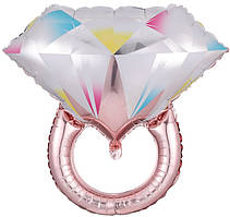 Фольгована кулька КНР (61х68 см) Обручка рожеве золото