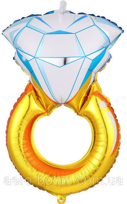 Фольгована кулька КНР (100х63 см) Обручка золота, фото 1