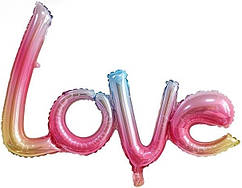 Фольговані літери КНР (110х37 см ) "LOVE" градієнт веселка