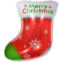 Фольгована кулька КНР (48х60 см) Носок різдвяний