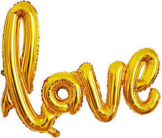 Фольговані літери КНР (106х64 см) "LOVE" золоті