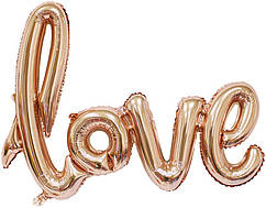Фольговані літери КНР (106х64 см ) "LOVE" рожеве золото