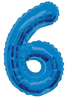 Фольгована цифра 16"(40 см) КНР 6 синя