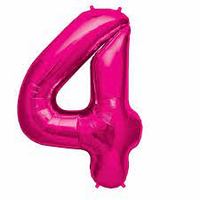 Фольгована цифра 16"(40 см) КНР 4 фуксія