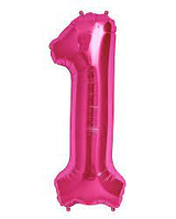 Фольгована цифра 16"(40 см) КНР 1 фуксія