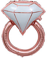 Фольгована кулька КНР (60х83 см) Обручка рожеве золото