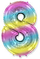 Фольгована цифра Flexmetal 32"(80 см) Градієнт веселка 8