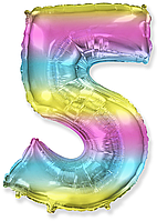 Фольгована цифра Flexmetal 32"(80 см) Градієнт веселка 5