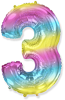 Фольгована цифра Flexmetal 32"(80 см) Градієнт веселка 3