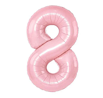 Фольгована цифра КНР 32"(80 см) Пастель рожева 8