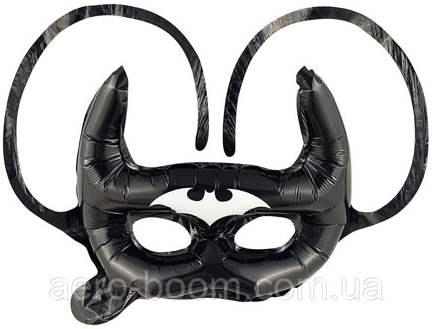 Фольгована кулька міні-фігура КНР (41х30 см) Маска Бетмена з зав'язками, фото 1