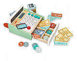 Дерев'яна пастельна каса магазину Lelin з фіскальним сканером для дітей аксесуари, фото 4