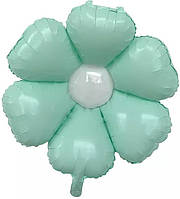 Фольгована кулька КНР (70x70 см) Квітка ромашка макарун аквамарин