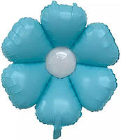 Фольгована кулька КНР (70x70 см) Квітка ромашка макарун блакитна