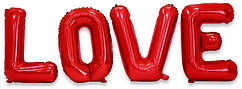 Фольговані літери КНР 26"(66 см/ літера) "LOVE" червоні