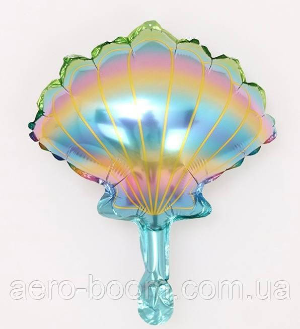 Фольгована кулька міні-фігура КНР (41х34 см) Мушля веселкова, фото 1