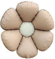 Фольгована кулька КНР (70x70 см) Квітка ромашка пастель бежева