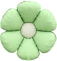 Фольгована кулька КНР (70x70 см) Квітка ромашка пастель зелена