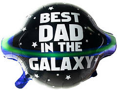 Фольгована кулька КНР (58х46 см) Планета "Best Dad in the Galaxy"