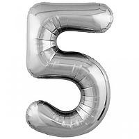 Фольгована цифра Flexmetal 40"(100 см) Slim срібло 5