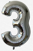 Фольгована цифра Flexmetal 40"(100 см) Slim срібло 3