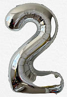 Фольгована цифра Flexmetal 40"(100 см) Slim срібло 2