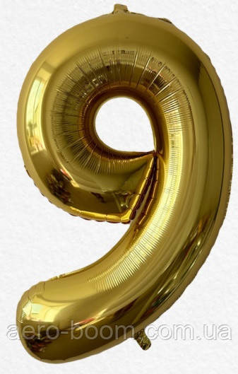 Фольгована цифра Flexmetal 40"(100 см) Slim золото 9, фото 1