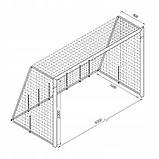 Сітка на ворота Yakimasport 3x2 300 см шт. 200 см шт. 80 см для воріт 3x2м футбольна витривала стійка до погодних умов легкий, фото 3