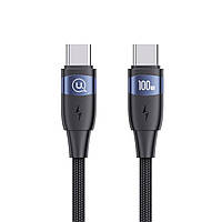 Кабель Usams US-SJ632 U85 Type-C To Type-C PD100W Aluminum Alloy Fast Charging & Data Cable black
