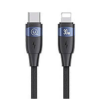 Кабель Usams US-SJ634 U85 Type-C To Lightning PD 30W Aluminum Alloy Fast Charging & Data Cable 1.2m black
