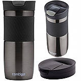 Термокружка Contigo Byron 0,47 л відтінки сірого 470мл ганметал блокування кришки без Bpa, фото 2