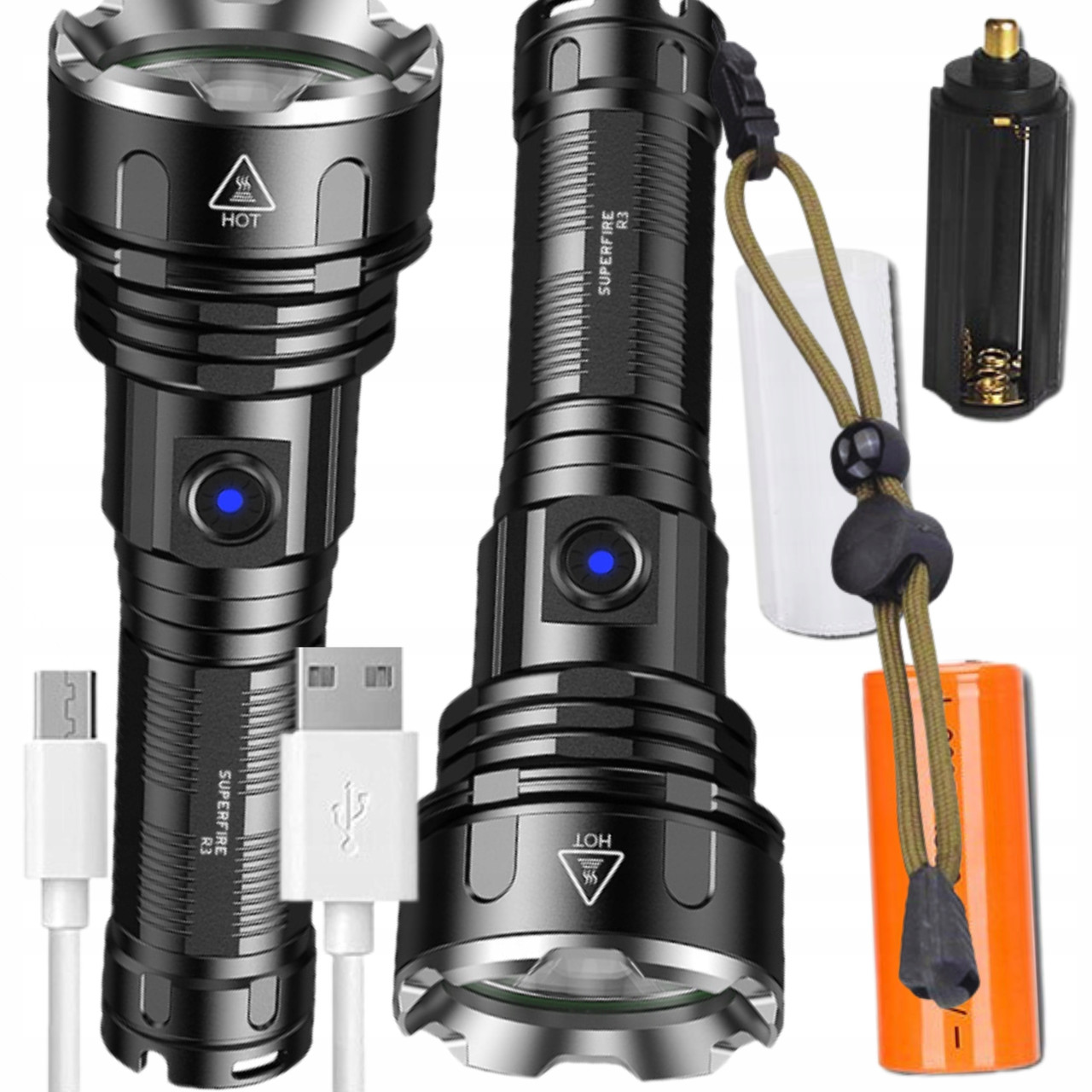 Багатофункціональний ліхтар Eddcom 8000 Lm Led міцний Xhp90 зум Cree на аккумуляторі Szperacz