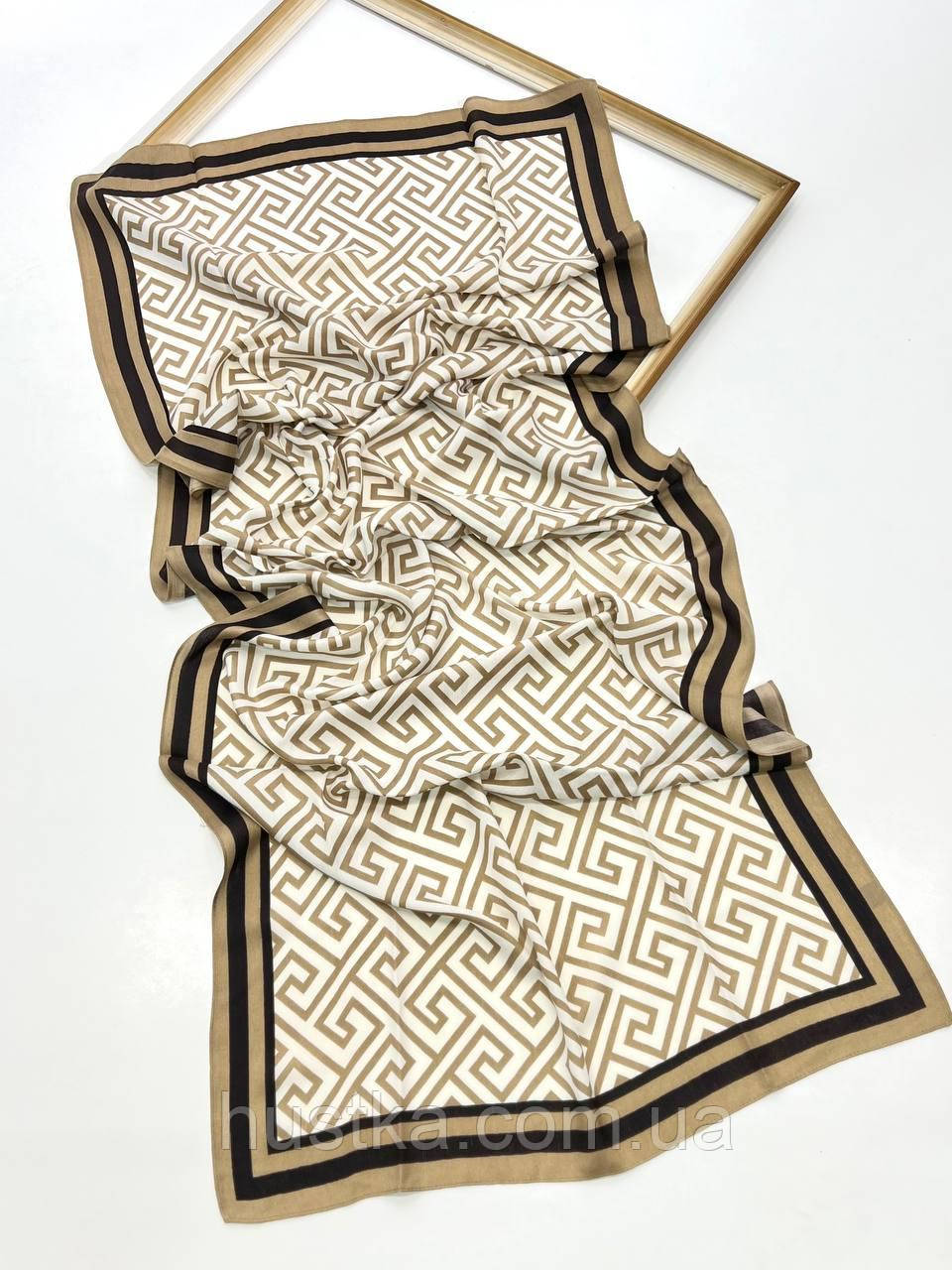 Шарф палантин Дідіан 180*70 см весна- осінь віскоза бежевий